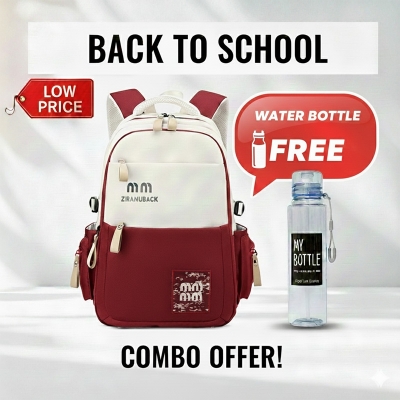 Picture of Premium Lightweight School Bag for Teens – Spacious College Backpack with Free Water Bottle