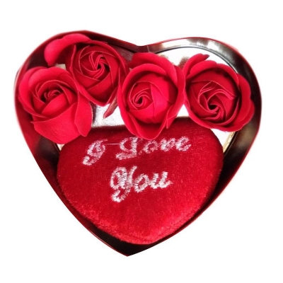 Picture of Valentine Day Love Gift -Heart Shape Gift Box (Flowers With Music love ) Valentine Day Love Gift -Heart Shape Gift Box (Flowers With Music love )