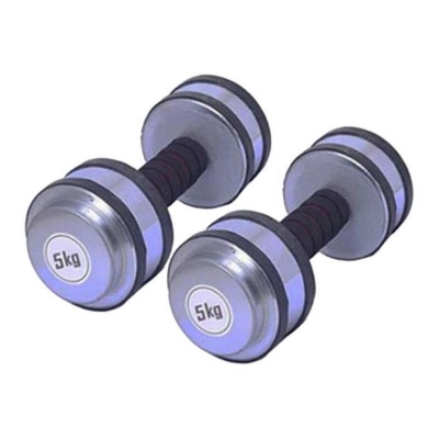 Picture of Combo Pack of Two Pieces Rubber Dumbbell Set - 10kg - Silver