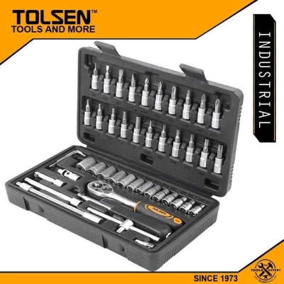 Picture of Tolsen 46Pcs Socket Rachet Wrench Set (1/4 Drive) Industrial Series 15138
