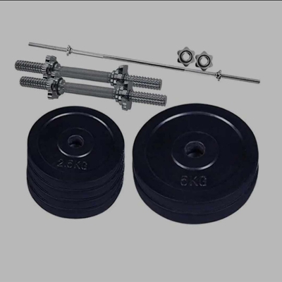 Picture of Dumbbell & Barbell Set 20kg - Black and Silver
