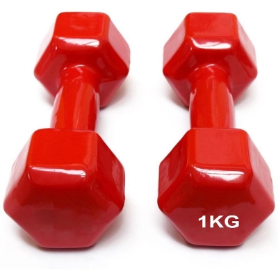Picture of Vinyl Dumbbell 1 Kg with Pair - Red