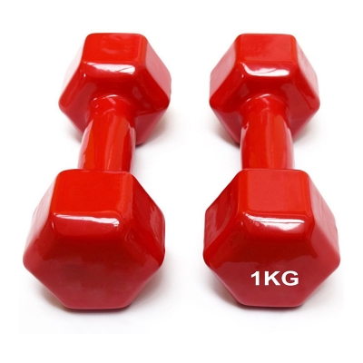 Picture of Vinyl Dumbbell 1 Kg with Pair - Red