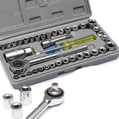 Picture of 40 ইন 1 পিস সরঞ্জাম কিট এবং স্ক্রু ড্রাইভার এবং সকেট সেট অটোমোবাইল সরঞ্জাম বক্স সেট - 223873362