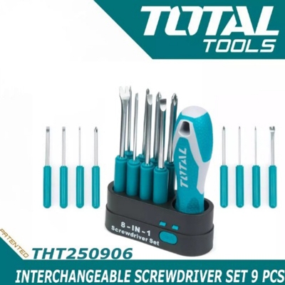 Picture of Total Interchangeable Screwdriver Set 9 Pcs (Tht250906)