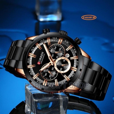 Picture of CURREN 8355 Luxury Fashion Quartz Watches Classic Silver and black Clock Male Watch Men's Wristwatch with Calendar Chronograph