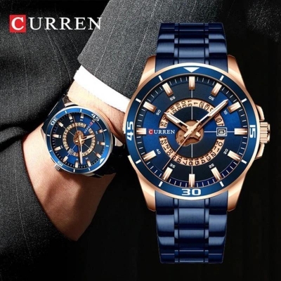 Picture of curren Men 8359 Waterproof Date Quartz Military Wrist Watch-Blue