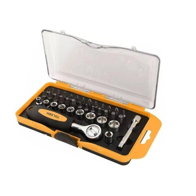 Picture of 38pcs Bit & Ratchet Socket Set (1/4" Drive) TPR Handle 20035