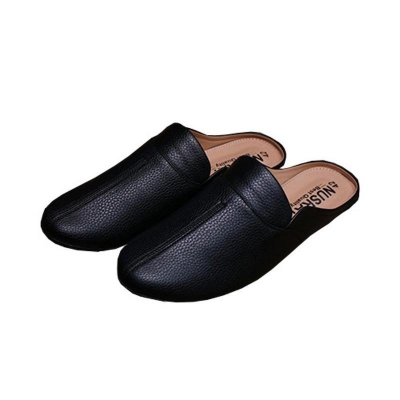Picture of New Fashion Summer Leather Stylish Tiger Pattern Special Sole Beach half shoes Slippers - Black