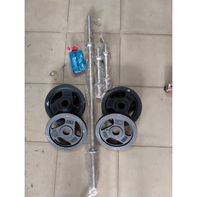 Picture of Combo Pack of Eight Pieces Dumbbell Set With Two 10 inchi Sticks and 3 fit burbell stick - 10Kg - Black and Silver