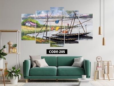 Picture of 5Pcs In 1 Set Wall Canvas Art (printing) code# 205 - Multicolor