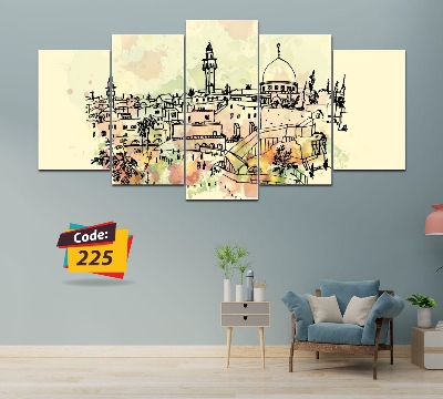Picture of 5Pcs In 1 Set Wall Canvas Art (printing) code# 225 - Multicolor