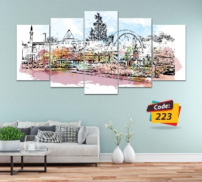 Picture of 5Pcs In 1 Set Wall Canvas Art (printing) code# 223 - Multicolor