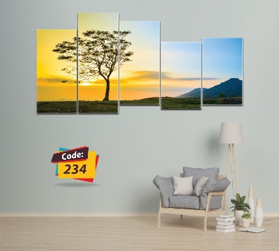 Picture of 5Pcs In 1 Set Wall Canvas Art (printing) code# 234 - Multicolor