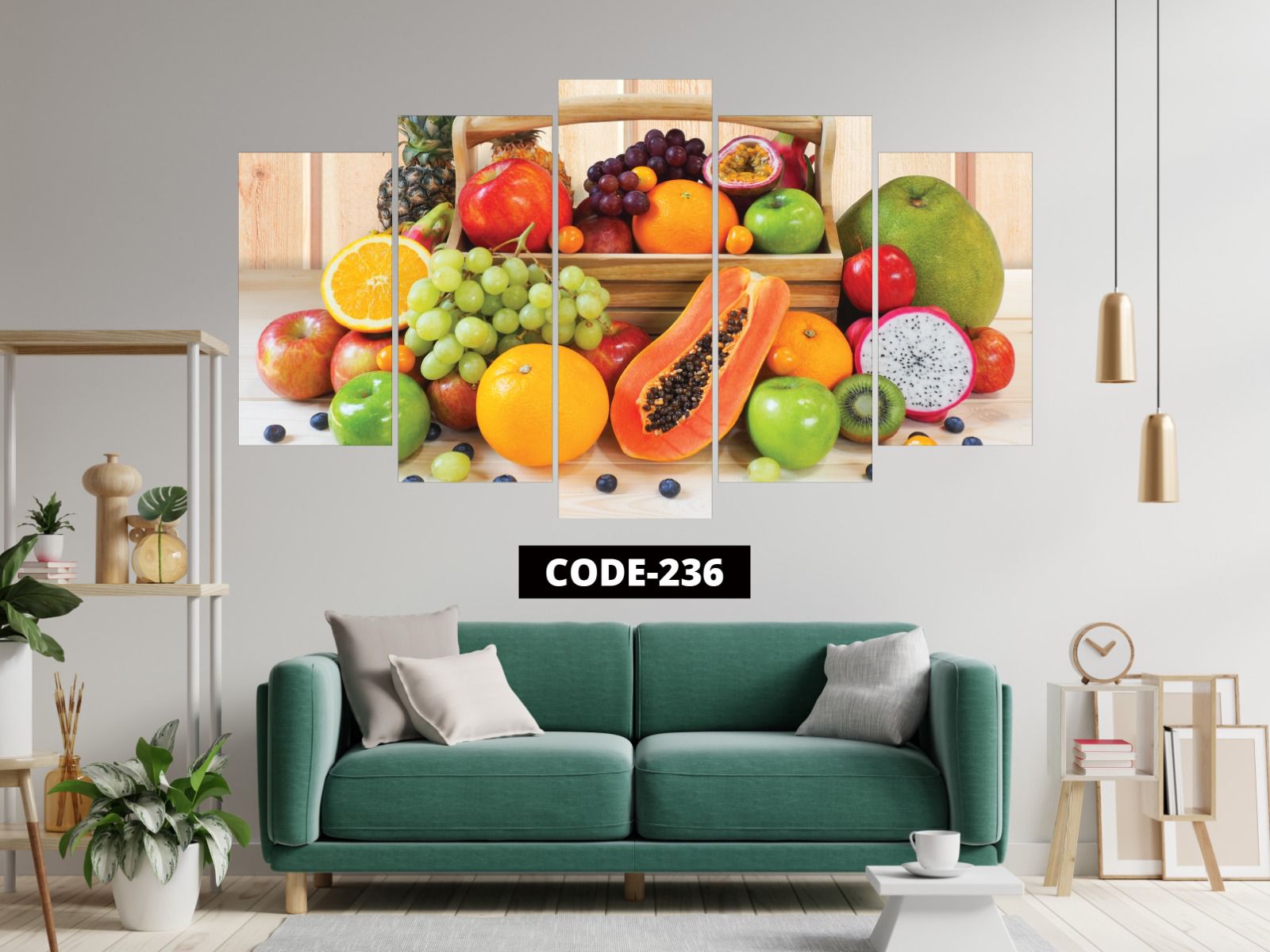 Picture of 5Pcs In 1 Set Wall Canvas Art (printing) code# 236 - Multicolor