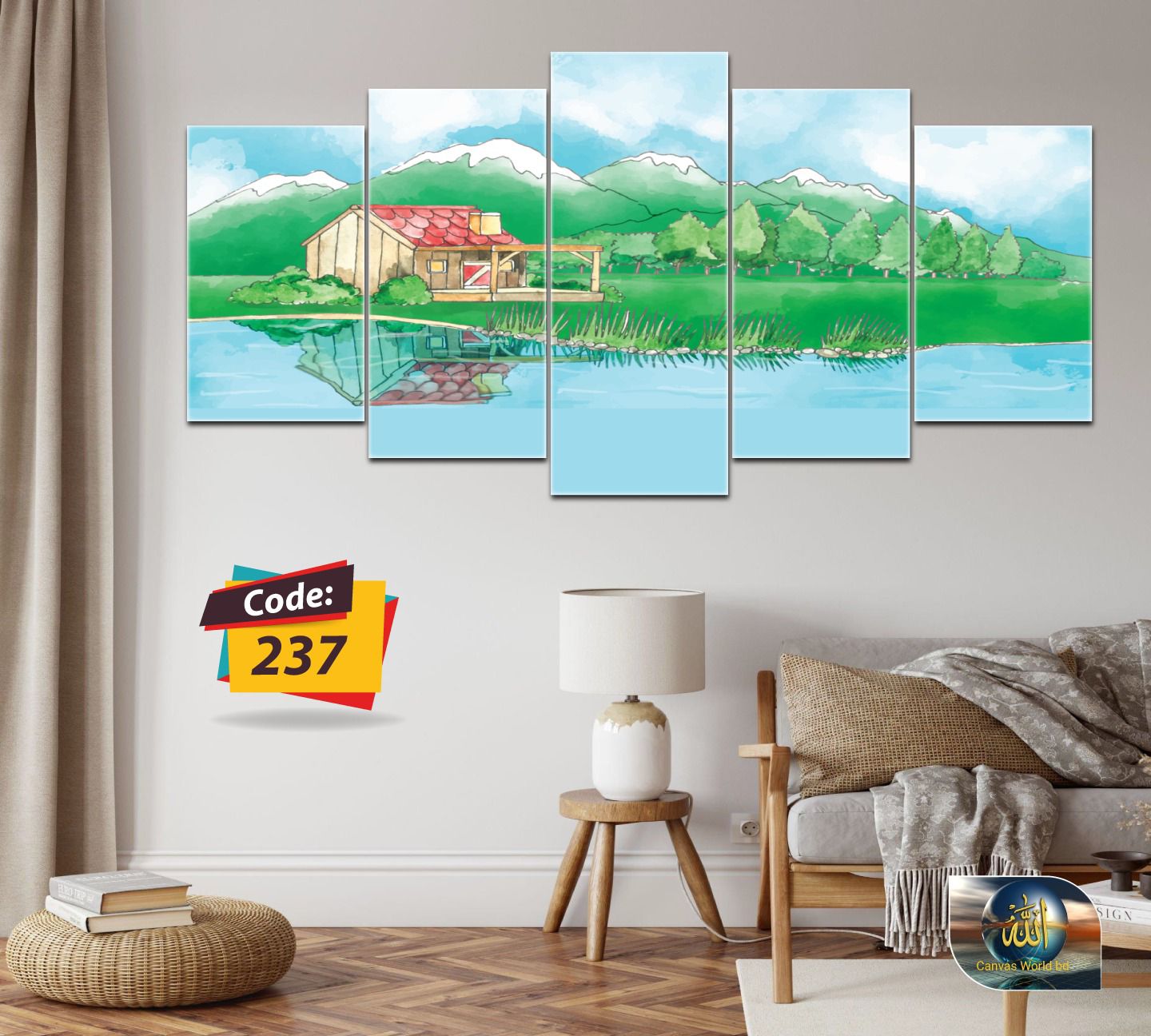 Picture of 5Pcs In 1 Set Wall Canvas Art (printing) code# 237 - Multicolor