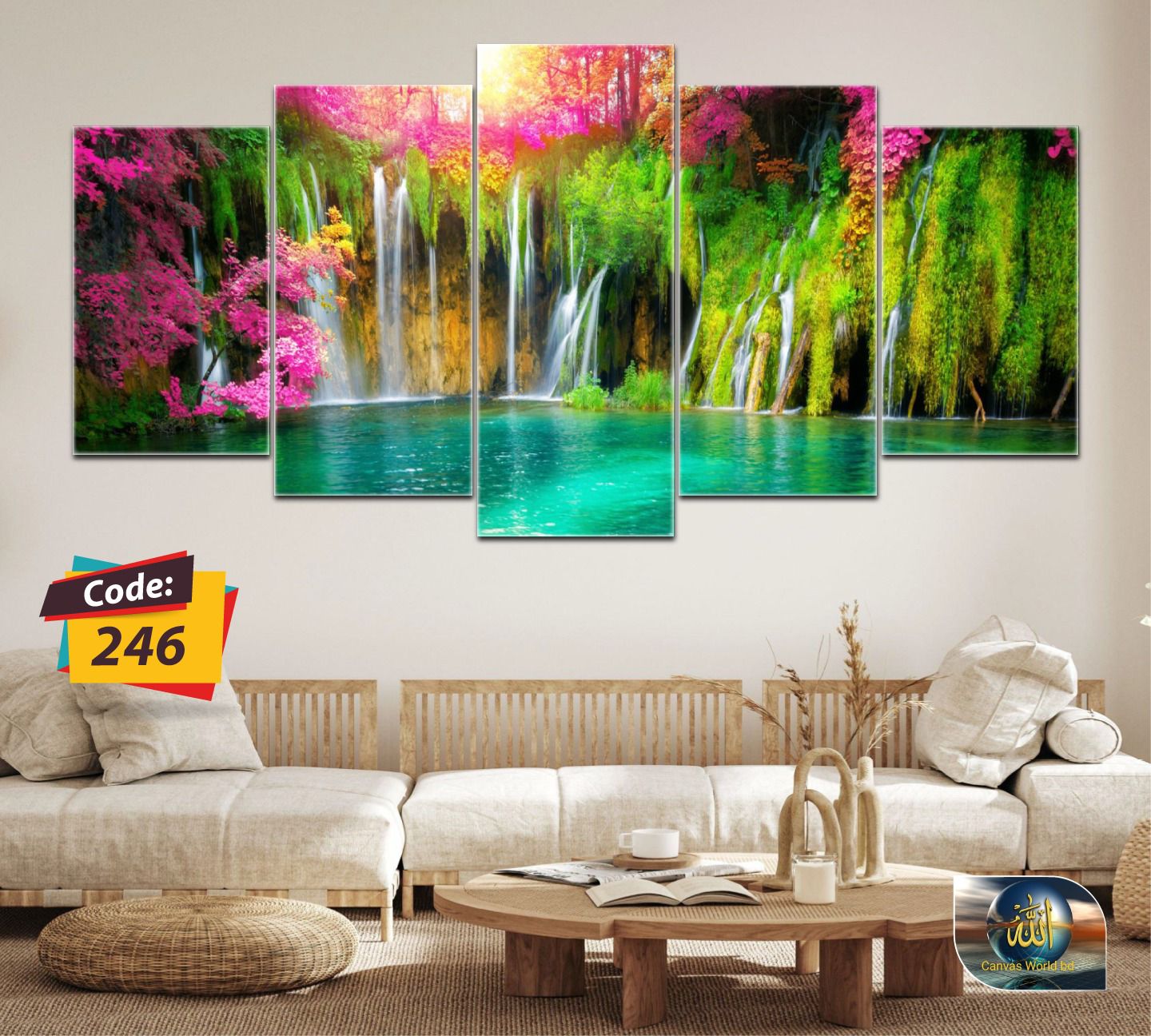 Picture of 5Pcs In 1 Set Wall Canvas Art (printing) code# 246 - Multicolor