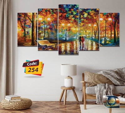 Picture of 5Pcs In 1 Set Wall Canvas Art (printing) code# 254 - Multicolor