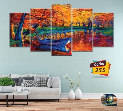 Picture of 5Pcs In 1 Set Wall Canvas Art (printing) code# 255 - Multicolor