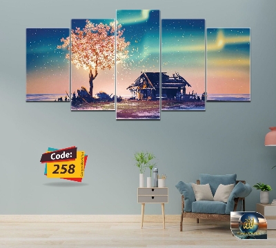 Picture of 5Pcs In 1 Set Wall Canvas Art (printing) code# 258 - Multicolor