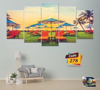 Picture of 5Pcs In 1 Set Wall Canvas Art (printing) code# 278 - Multicolor