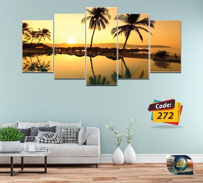 Picture of 5Pcs In 1 Set Wall Canvas Art (printing) code# 272 - Multicolor