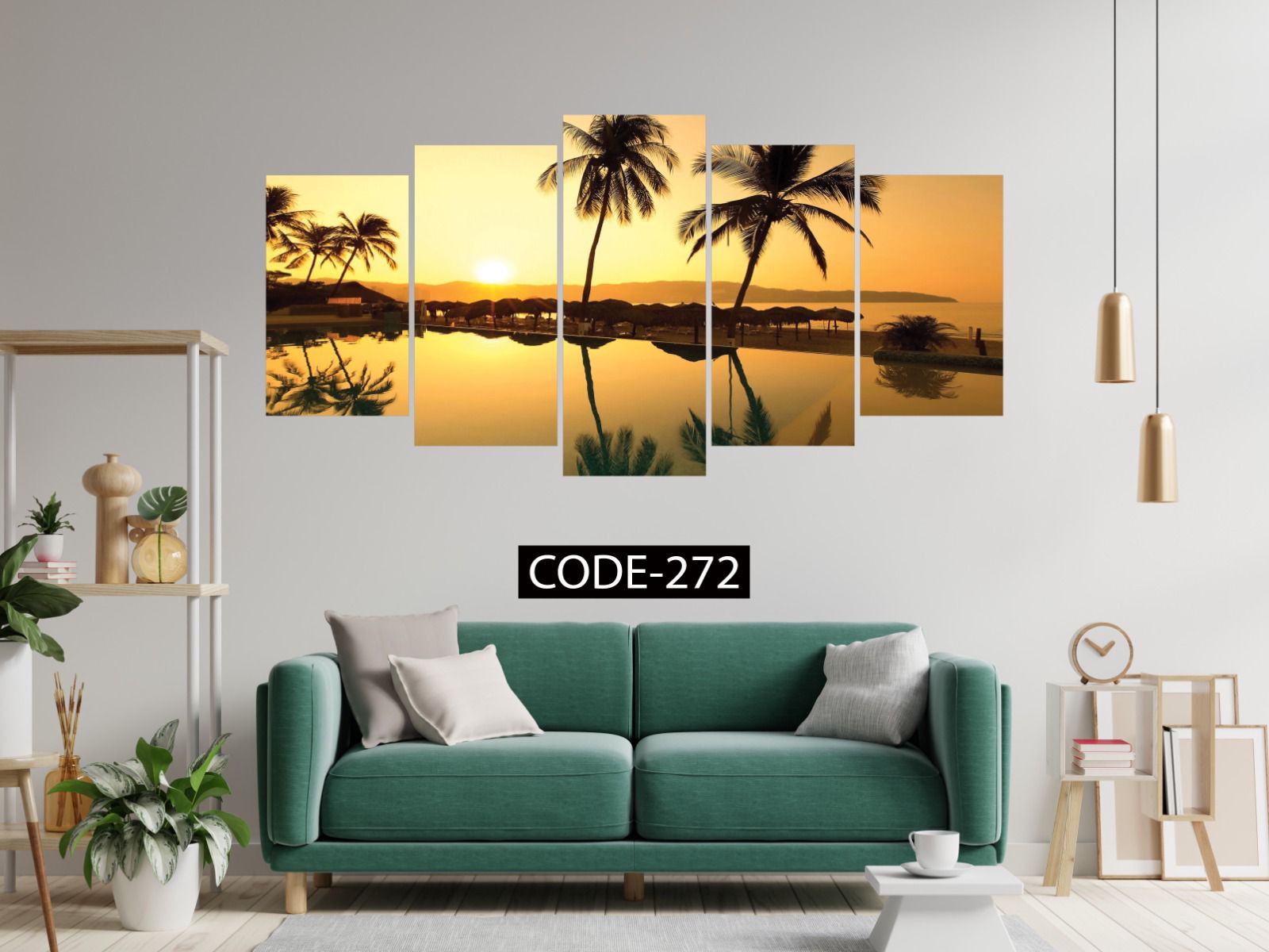 Picture of 5Pcs In 1 Set Wall Canvas Art (printing) code# 272 - Multicolor
