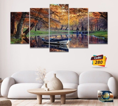 Picture of 5Pcs In 1 Set Wall Canvas Art (printing) code# 280 - Multicolor