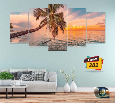 Picture of 5Pcs In 1 Set Wall Canvas Art (printing) code# 282 - Multicolor
