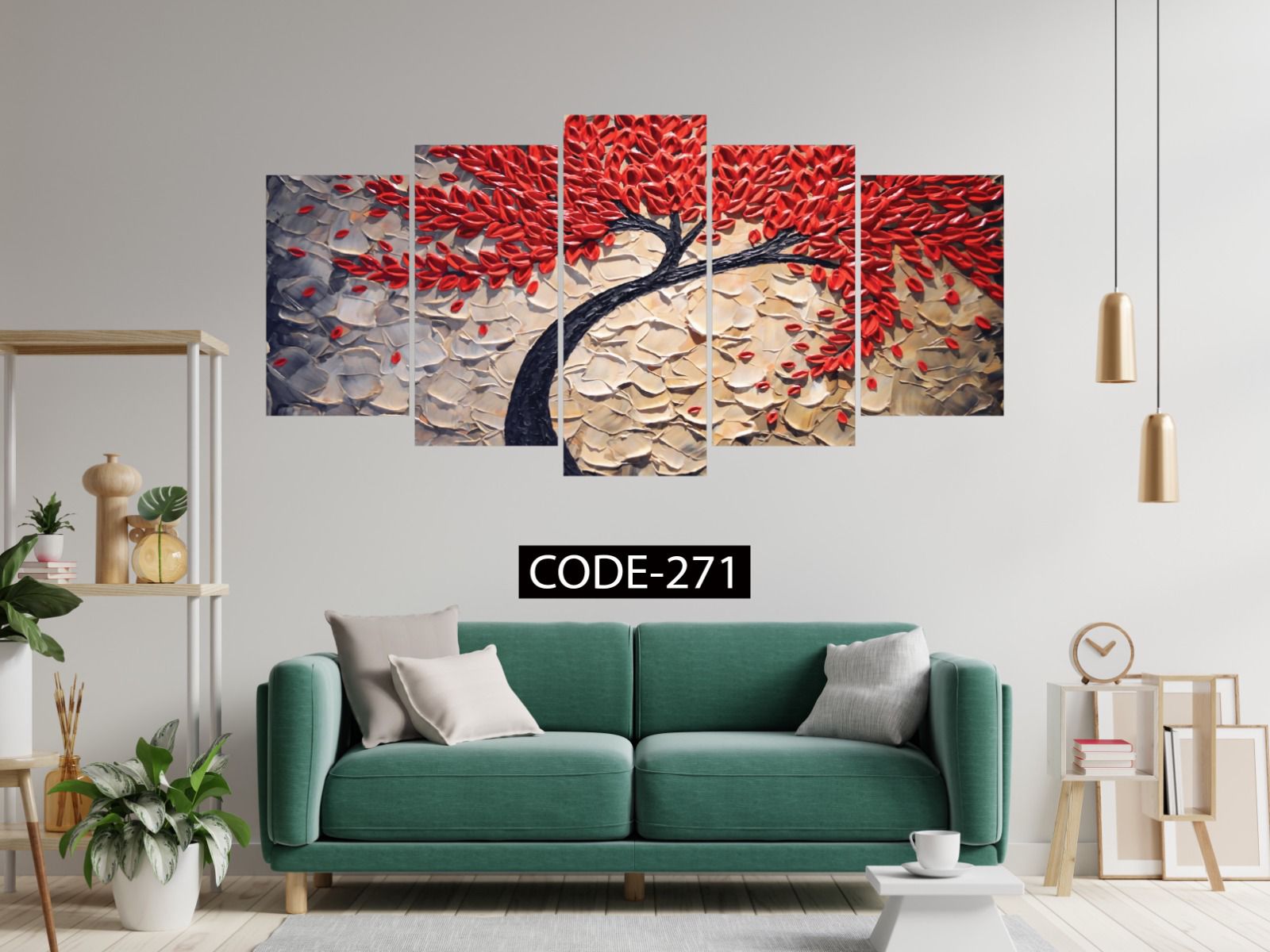 Picture of 5Pcs In 1 Set Wall Canvas Art (printing) code# 271 - Multicolor