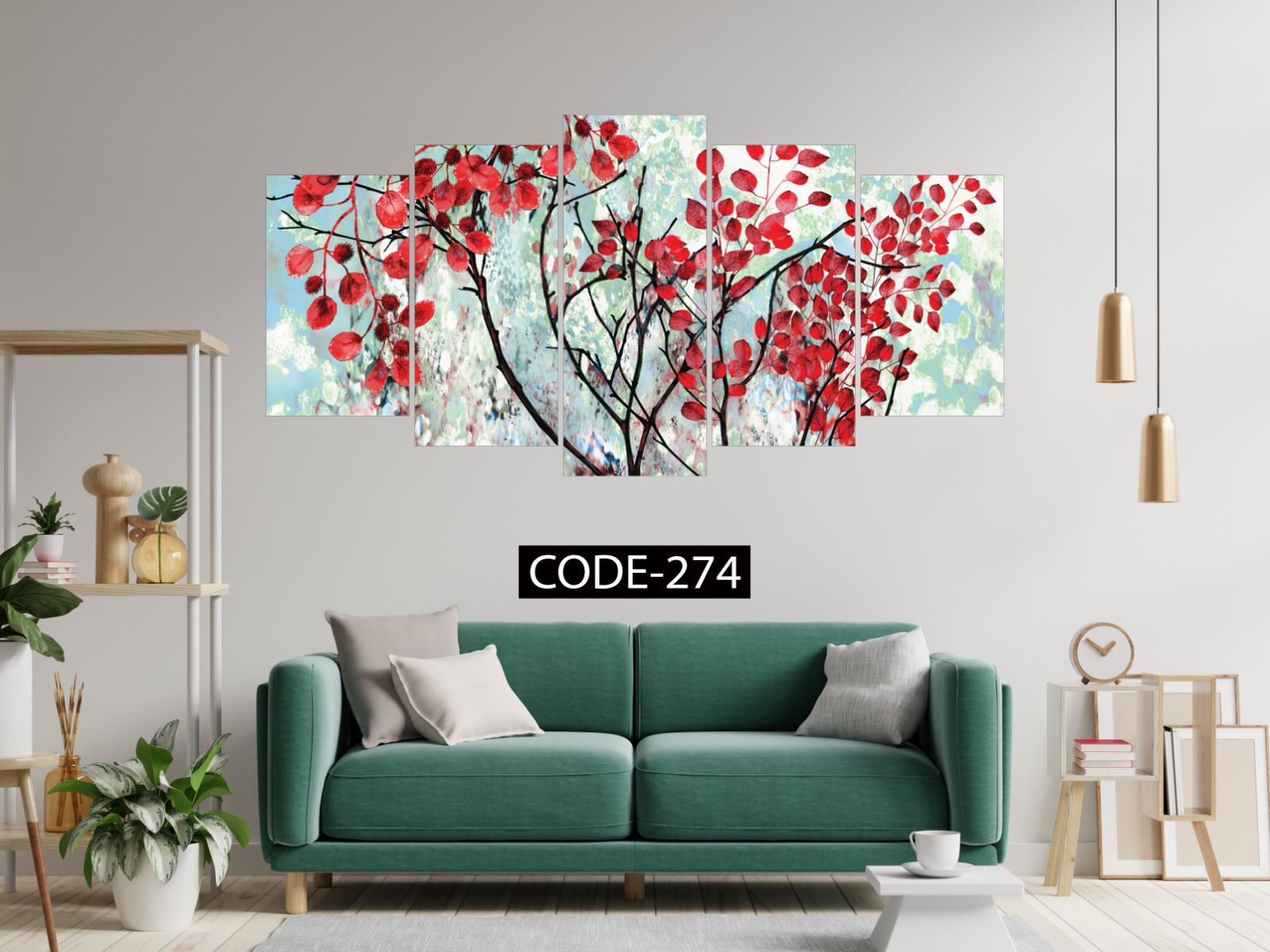 Picture of 5Pcs In 1 Set Wall Canvas Art (printing) code# 274 - Multicolor