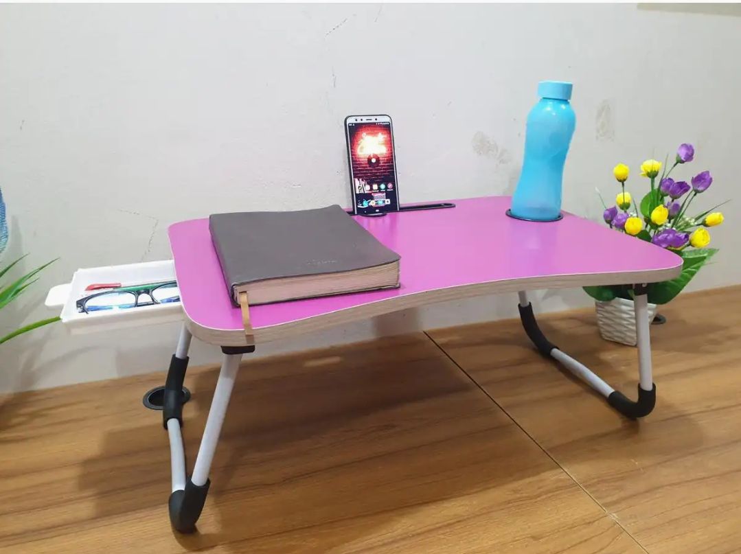 Picture of KIDS READING WRITTING TABLE LAPTOP TABLE FOR BED CHINA Portable Desk Foldable LAPTOP STAND with drawer - Multicolor
