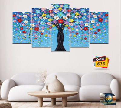 Picture of 5Pcs In 1 Set Wall Canvas Art (printing) code# 583 - Multicolor