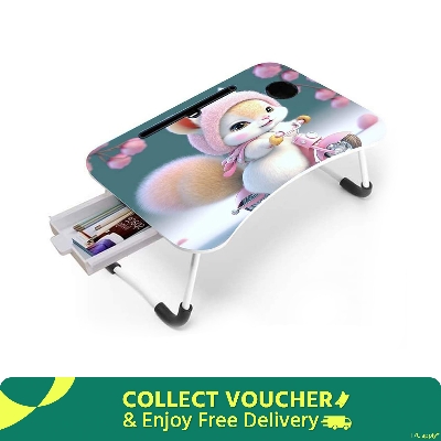 Picture of Waterproof Printing KIDS READING WRITTING TABLE LAPTOP TABLE FOR BED CHINA Portable Desk Foldable LAPTOP STAND with drawer - Multicolor