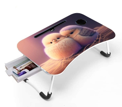 Picture of Waterproof Printing KIDS READING WRITTING TABLE LAPTOP TABLE FOR BED CHINA Portable Desk Foldable LAPTOP STAND with drawer - Multicolor