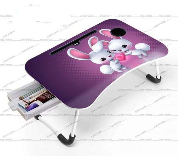 Picture of Waterproof Printing KIDS READING WRITTING TABLE LAPTOP TABLE FOR BED CHINA Portable Desk Foldable LAPTOP STAND with drawer - Multicolor
