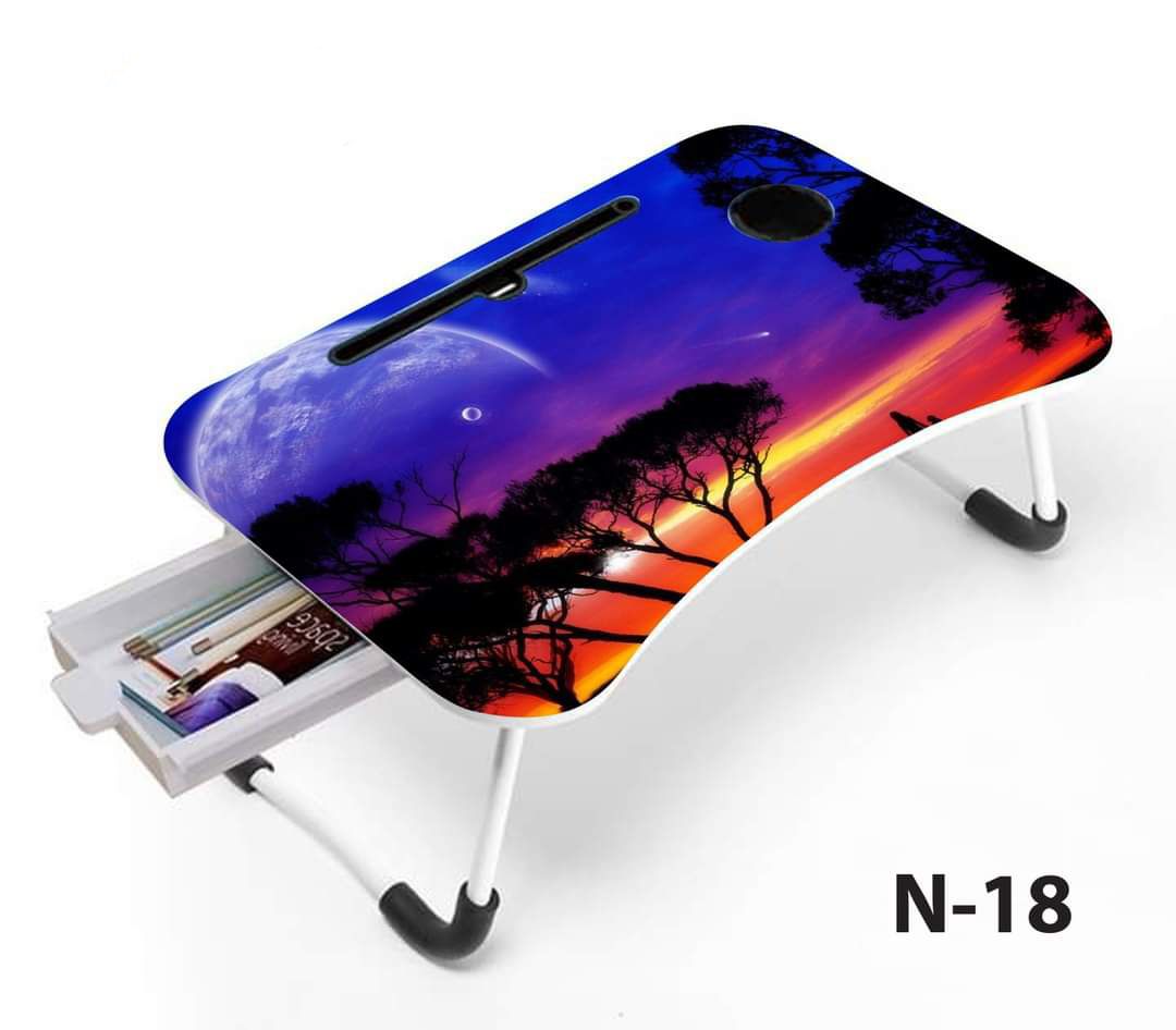 Picture of Waterproof Printing KIDS READING WRITTING TABLE LAPTOP TABLE FOR BED CHINA Portable Desk Foldable LAPTOP STAND with drawer - Multicolor