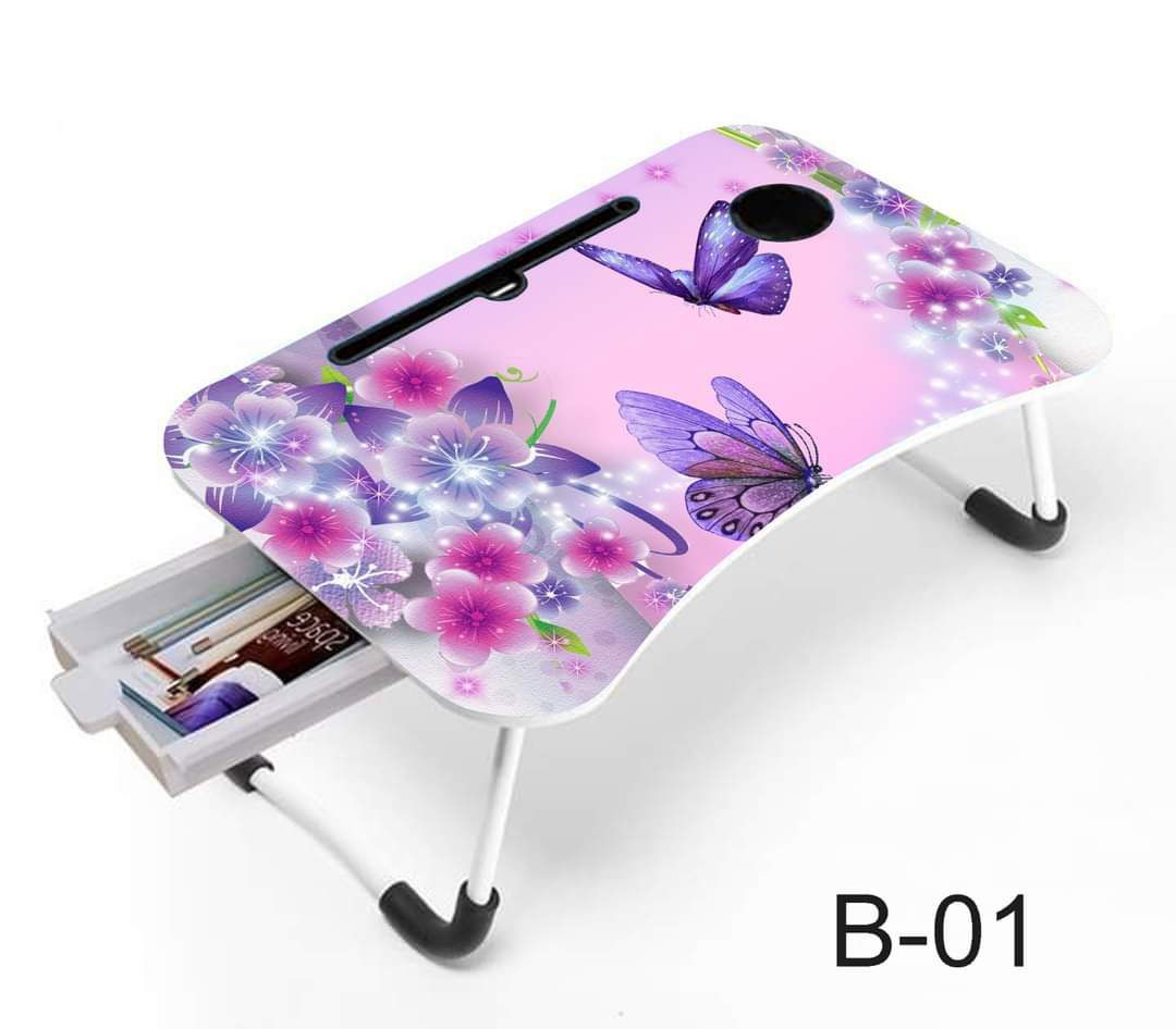 Picture of Waterproof Printing KIDS READING WRITTING TABLE LAPTOP TABLE FOR BED CHINA Portable Desk Foldable LAPTOP STAND with drawer - Multicolor