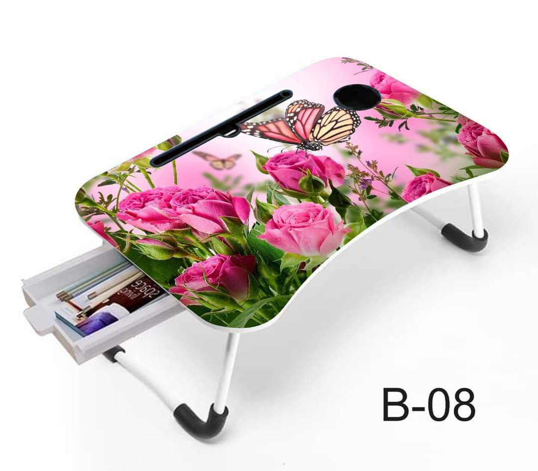 Picture of Waterproof Printing KIDS READING WRITTING TABLE LAPTOP TABLE FOR BED CHINA Portable Desk Foldable LAPTOP STAND with drawer - Multicolor