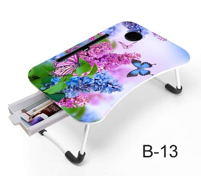 Picture of Waterproof Printing KIDS READING WRITTING TABLE LAPTOP TABLE FOR BED CHINA Portable Desk Foldable LAPTOP STAND with drawer - Multicolor