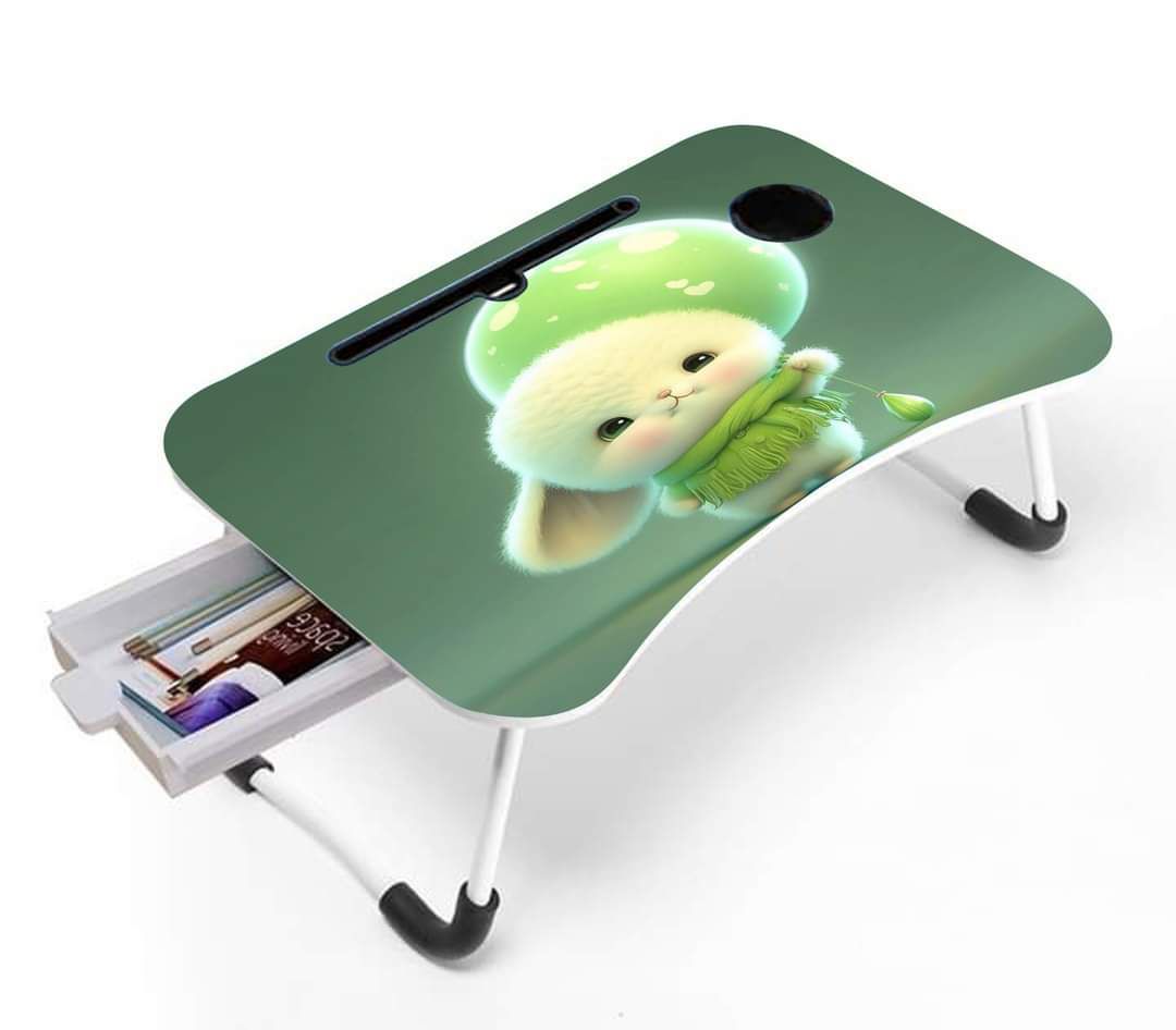 Picture of Waterproof Printing KIDS READING WRITTING TABLE LAPTOP TABLE FOR BED CHINA Portable Desk Foldable LAPTOP STAND with drawer - Multicolor