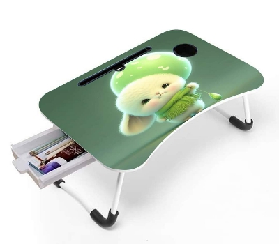 Picture of Waterproof Printing KIDS READING WRITTING TABLE LAPTOP TABLE FOR BED CHINA Portable Desk Foldable LAPTOP STAND with drawer - Multicolor