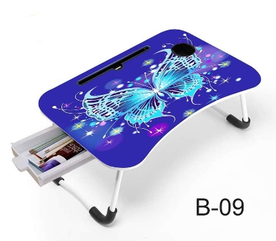 Picture of Waterproof Printing KIDS READING WRITTING TABLE LAPTOP TABLE FOR BED CHINA Portable Desk Foldable LAPTOP STAND with drawer - Multicolor