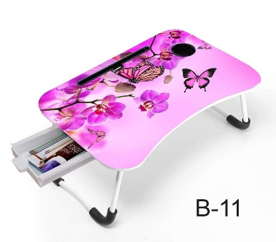 Picture of Waterproof Printing KIDS READING WRITTING TABLE LAPTOP TABLE FOR BED CHINA Portable Desk Foldable LAPTOP STAND with drawer - Multicolor
