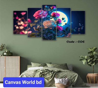 Picture of 18*36 inch 5Pcs In 1 Set Wall Canvas printing code#c03 - Multicolor