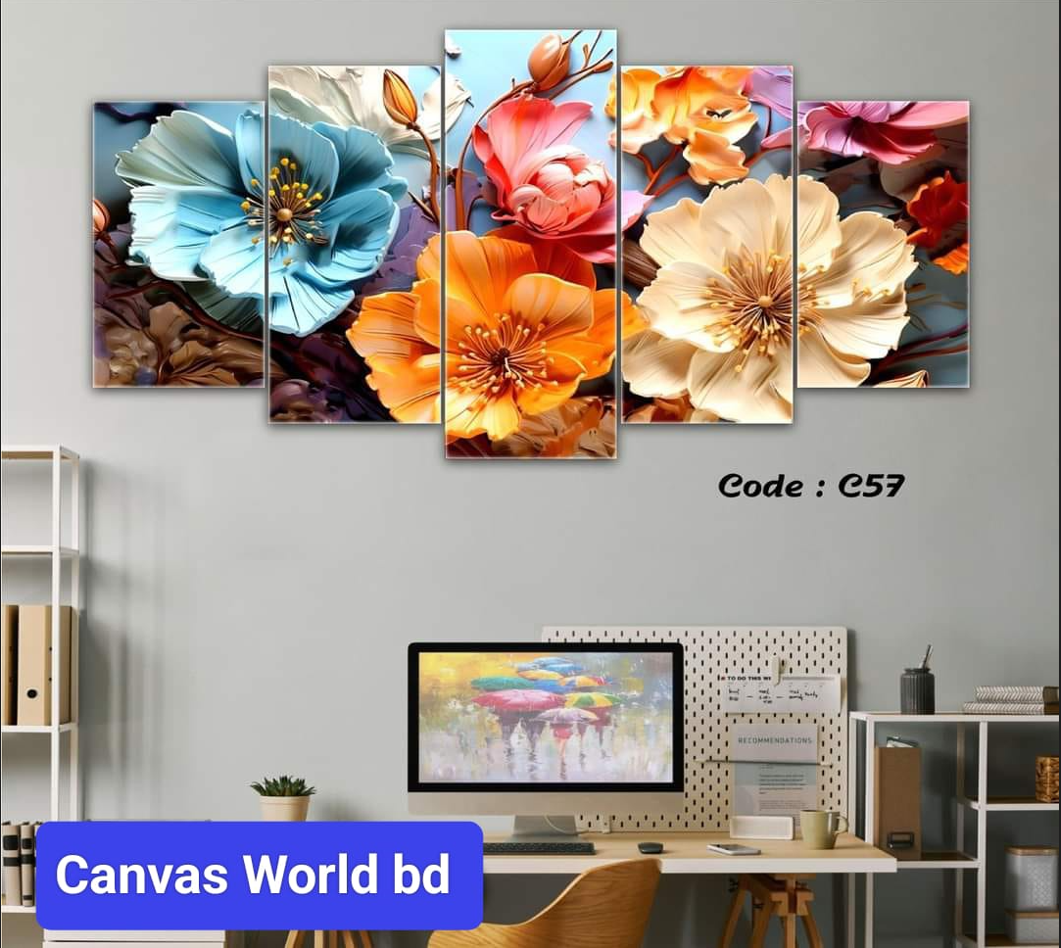 Picture of 18*36 inch 5Pcs In 1 Set Wall Canvas printing code#c45 - Multicolor