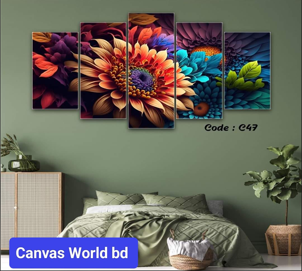 Picture of 18*36 inch 5Pcs In 1 Set Wall Canvas printing code#c46 - Multicolor