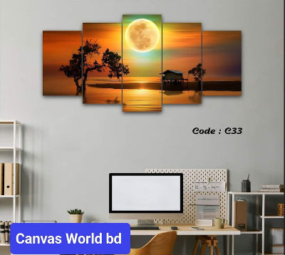 Picture of 18*36 inch 5Pcs In 1 Set Wall Canvas printing code#c33 - Multicolor