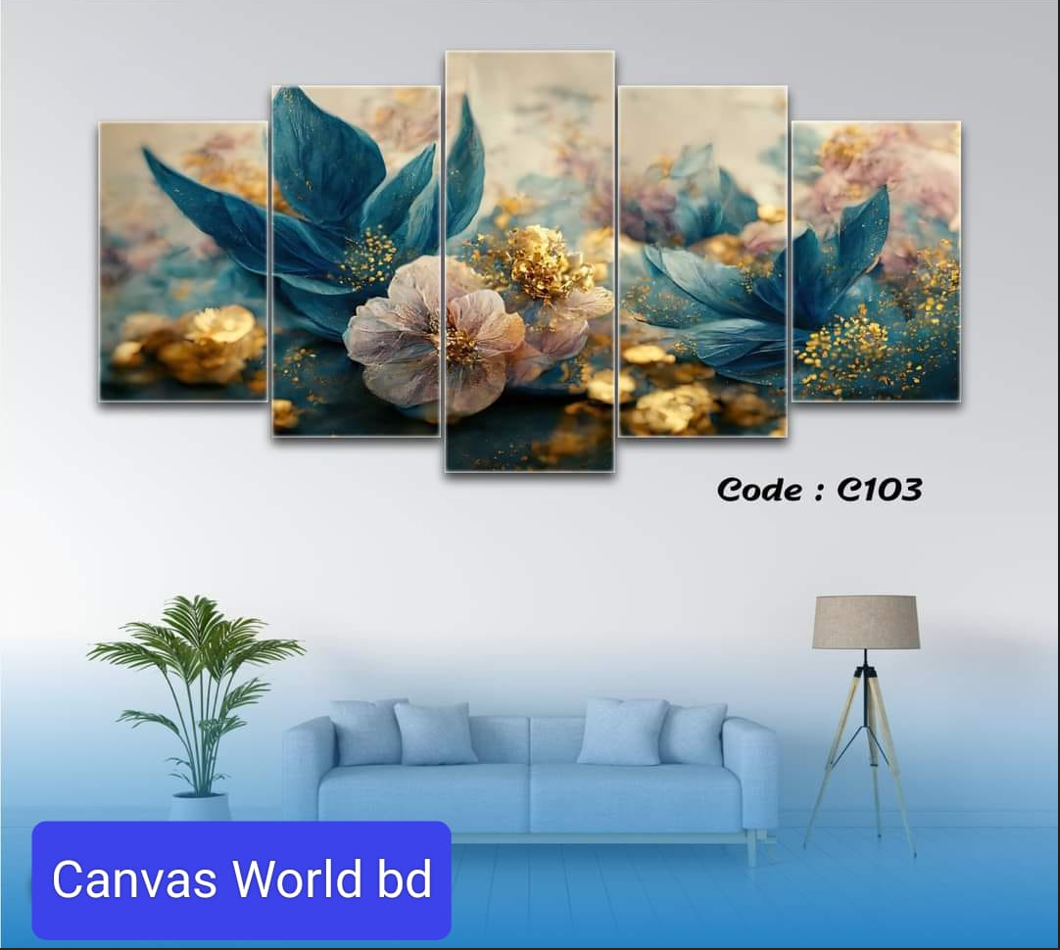 Picture of 18*36 inch 5Pcs In 1 Set Wall Canvas printing code#c44 - Multicolor