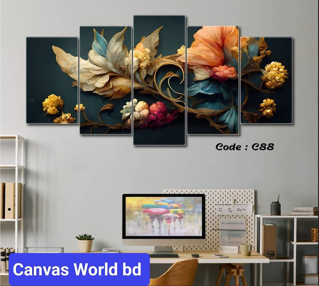 Picture of 18*36 inch 5Pcs In 1 Set Wall Canvas printing code#c32 - Multicolor